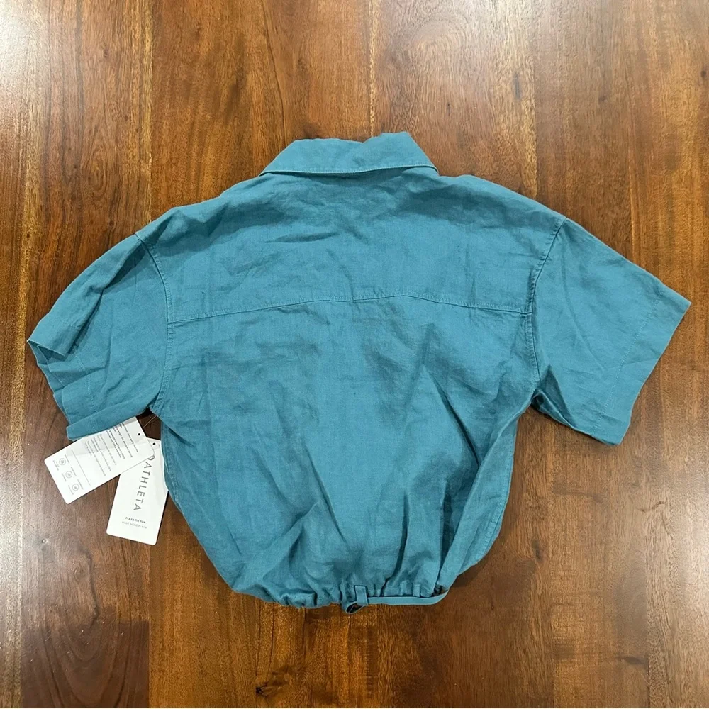 New! Athleta Playa 100% Linen Tie Top Size Small